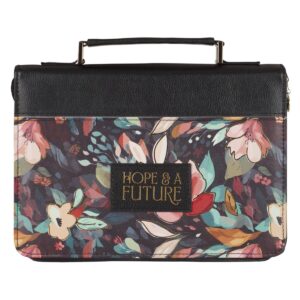 Product Image for Bible Cover Fashion Black Floral Hope & A Future Jer. 29:11: Large