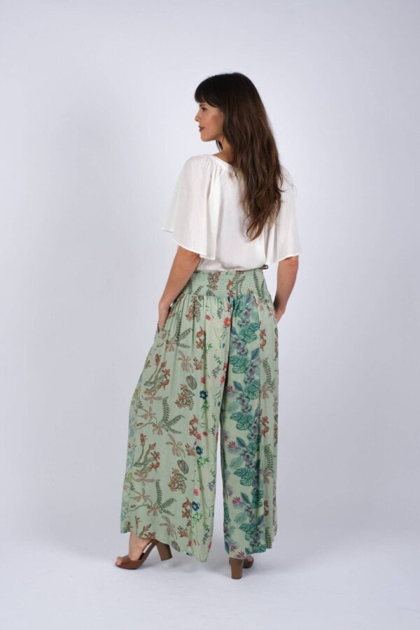Product Image for  Green Floral Serenity Patchwork Chic Pants:S/M & L/XL)
