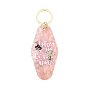 Product Image for Vintage Retro Style Motel Hotel Keychain Key Ring: Enjoy the little Things