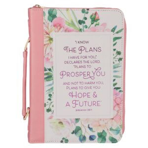 Product Image for Bible Cover Fashion Pink Floral I Know the Plans Jer. 29:11: Large