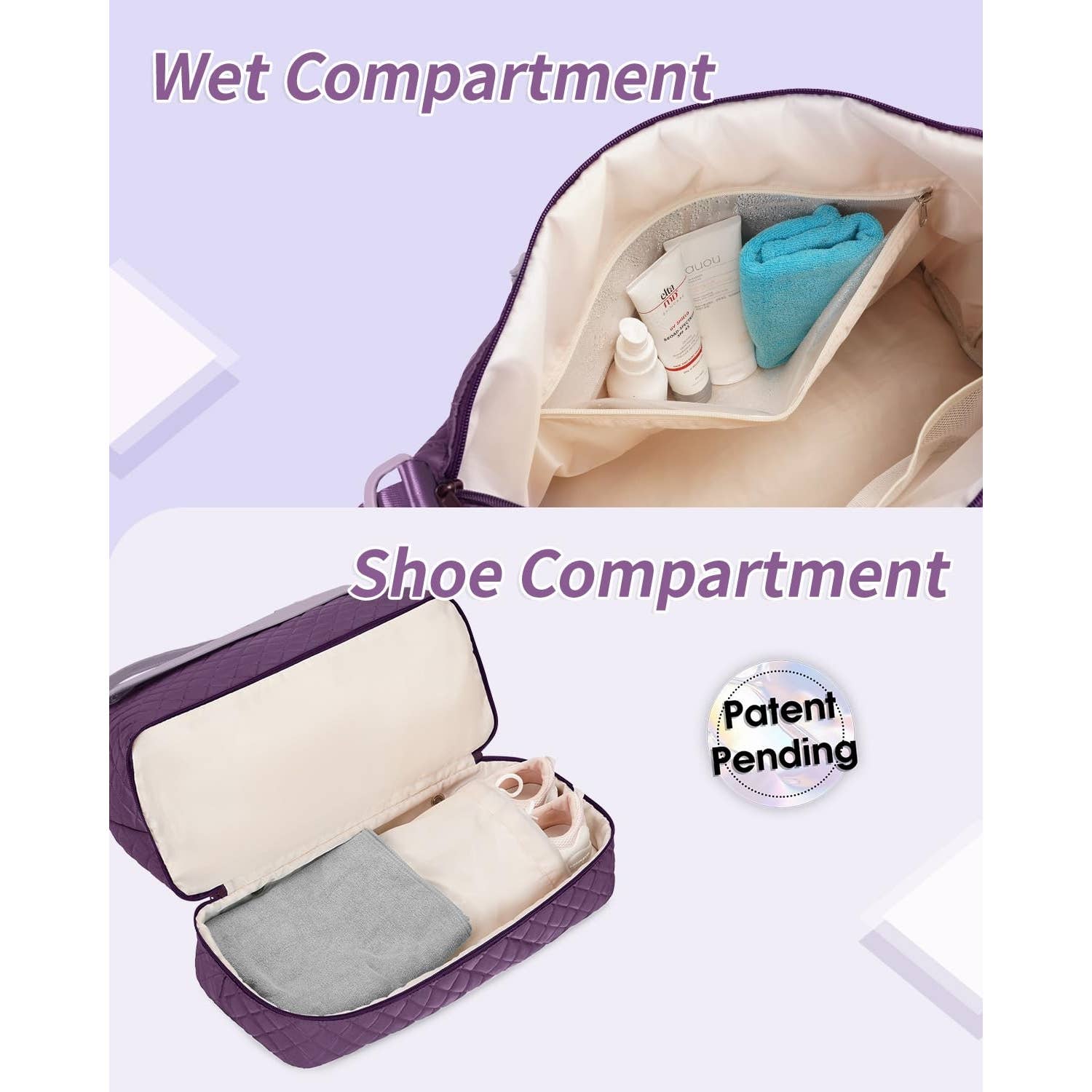Downloaded from Square for use with Vendor ID (404) and Product ID (Square: DXWRCO4QBWUMPTZNFCCBUX3X - WC: 72552). Product Image for Airplane Approved Duffle Bag & Toiletry Bag Set 2 PCS: Black