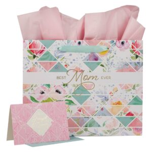 Product Image for  Best Mom Ever Pastel Diamond Large Landscape Gift Bag