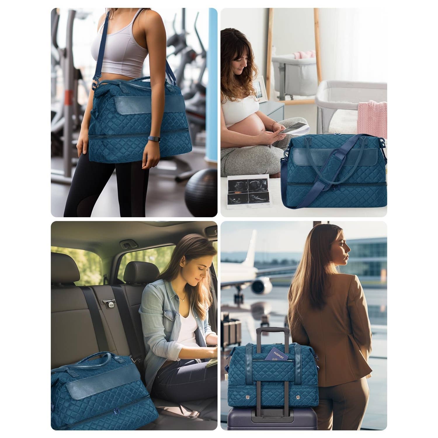 Downloaded from Square for use with Vendor ID (404) and Product ID (Square: DXWRCO4QBWUMPTZNFCCBUX3X - WC: 72552). Product Image for Airplane Approved Duffle Bag & Toiletry Bag Set 2 PCS: Black