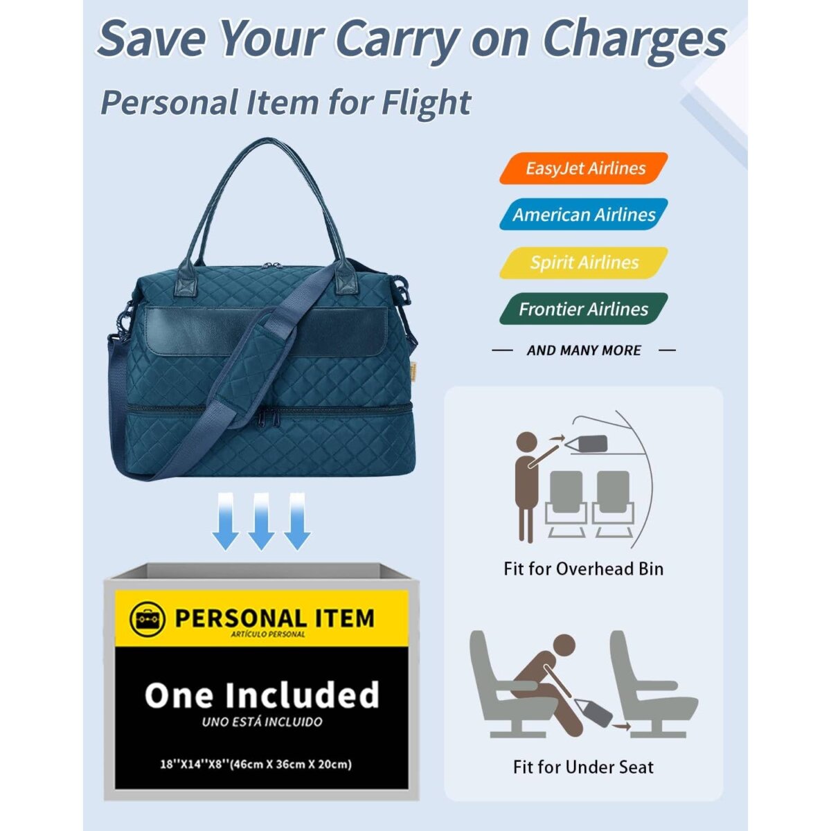 Downloaded from Square for use with Vendor ID (404) and Product ID (Square: DXWRCO4QBWUMPTZNFCCBUX3X - WC: 72552). Product Image for Airplane Approved Duffle Bag & Toiletry Bag Set 2 PCS: Black