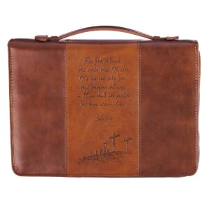 Product Image for Bible Cover Classic Brown God So Loved the World John 3:16: Large