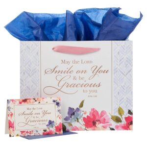 Product Image for  Smile & Be Gracious to You Floral Large Landscape Gift Bag a