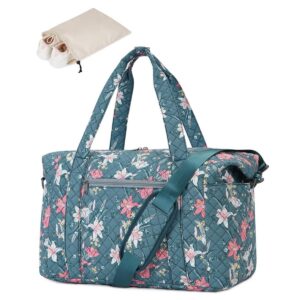 Product Image for Airplane Travel Duffel Under Seat Weekender Overnight Bag: Blue Flower
