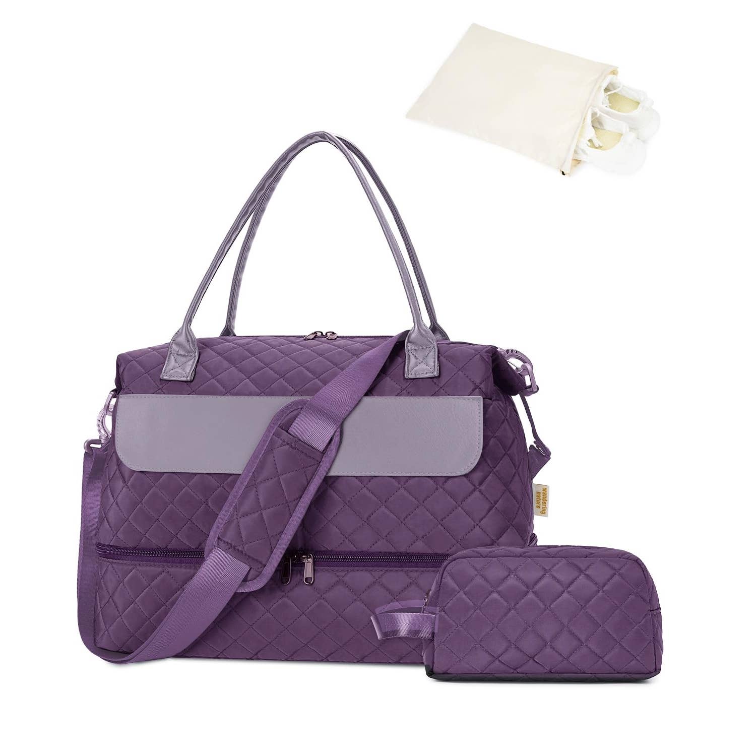 Downloaded from Square for use with Vendor ID (404) and Product ID (Square: DXWRCO4QBWUMPTZNFCCBUX3X - WC: 72552). Product Image for Airplane Approved Duffle Bag & Toiletry Bag Set 2 PCS: Black
