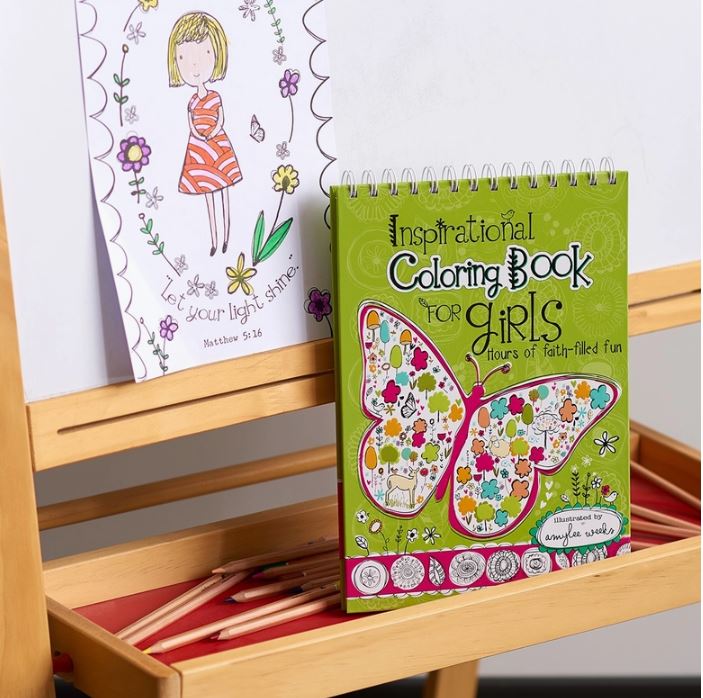 Downloaded from Square for use with Vendor ID (404) and Product ID (Square: TZIUEQVUCXRA5HDSGXM3OWZZ - WC: 73033). Product Image for Inspirational Coloring Book For Girls