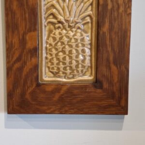 Product Image for  Framed Pewabic Pineapple Tile in Quarter-Sawn Tiger Oak