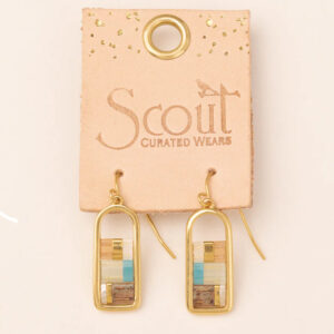 Product Image for  Good Karma Miyuki Frame Earrings – Mint/ Peach/ Gold
