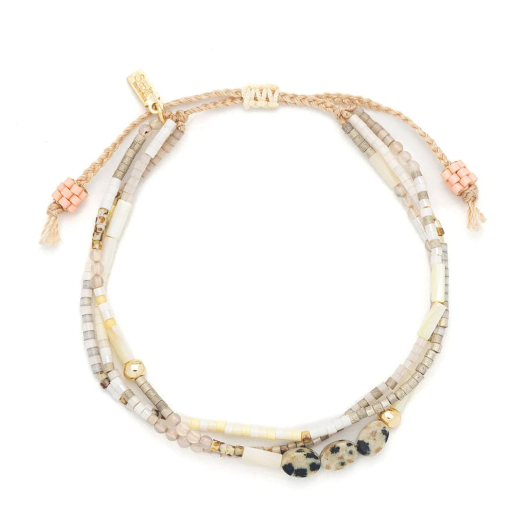 Downloaded from Shopify for use with Vendor ID (979) and Product ID (10043862974758). Product Image for Mixed Media Bracelet – Joy with Dalmatian Jasper