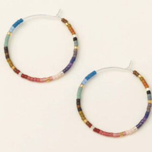 Product Image for  Chromacolor Miyuki Small Hoop – Dark Multi/Silver
