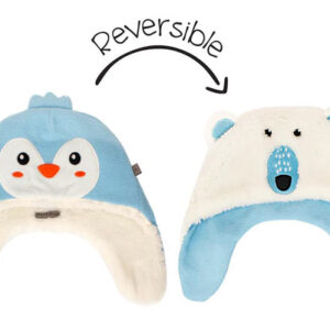Product Image for  Kids & Baby Reversible Sherpa Hat – Penguin & Polar Bear