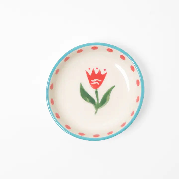 Downloaded from Shopify for use with Vendor ID (979) and Product ID (10279726743846). Product Image for  Small Red Flower Trinket Tray-Trinket Dish-Ceramic Tasting Bowl