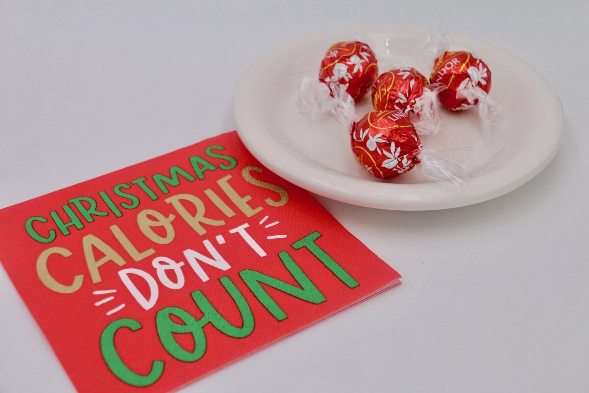 Downloaded from Shopify for use with Vendor ID (979) and Product ID (10287986868518). Product Image for  Christmas Calories Don’t Count Funny Cocktail Napkins 20 Count