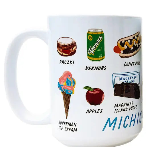 Downloaded from Shopify for use with Vendor ID (979) and Product ID (10288489038118). Product Image for  Michigan Foods Mug
