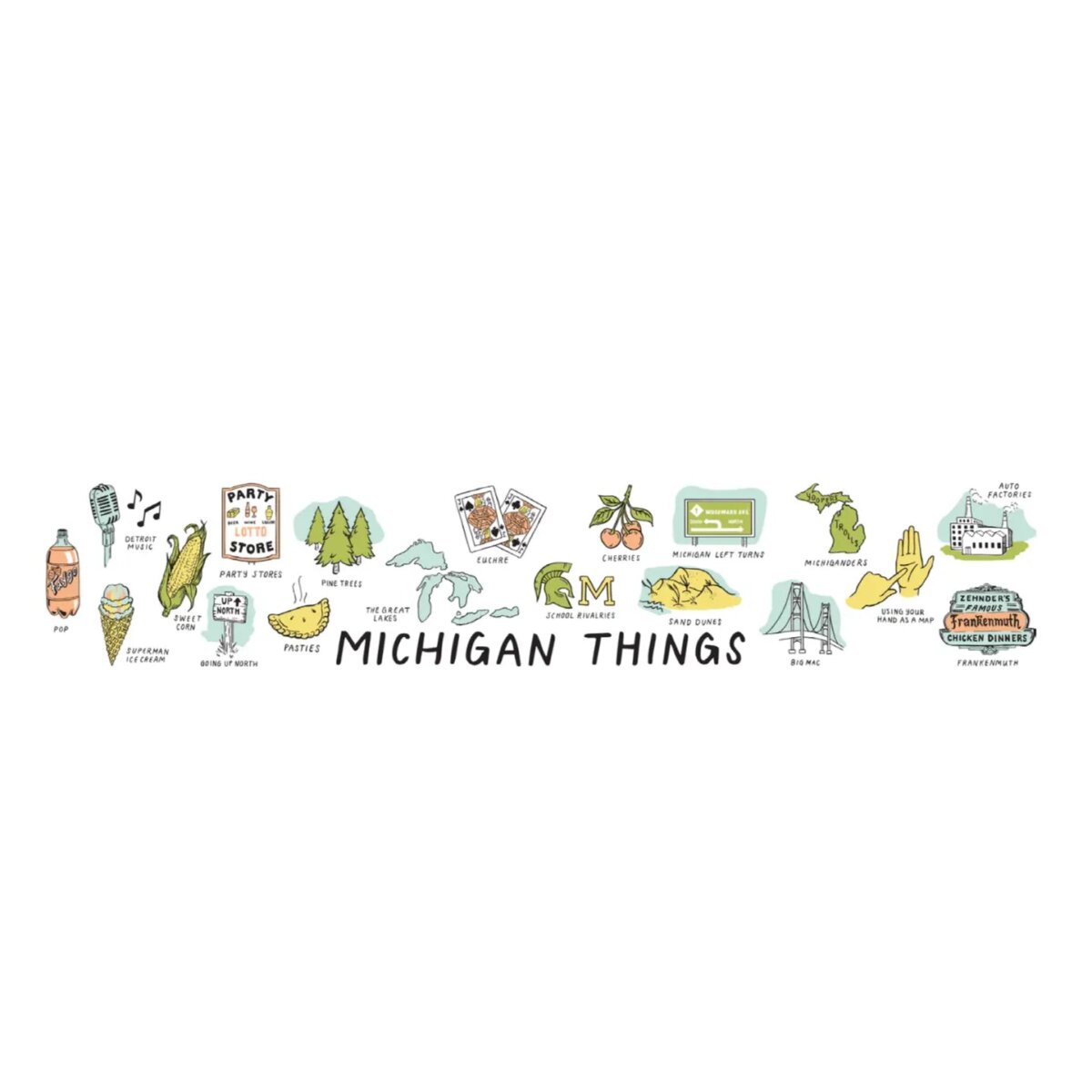 Downloaded from Shopify for use with Vendor ID (979) and Product ID (10288496902438). Product Image for  Michigan Things Wine Glass
