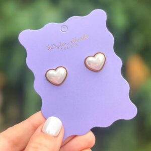 Product Image for  Pearl Heart Stud Earrings