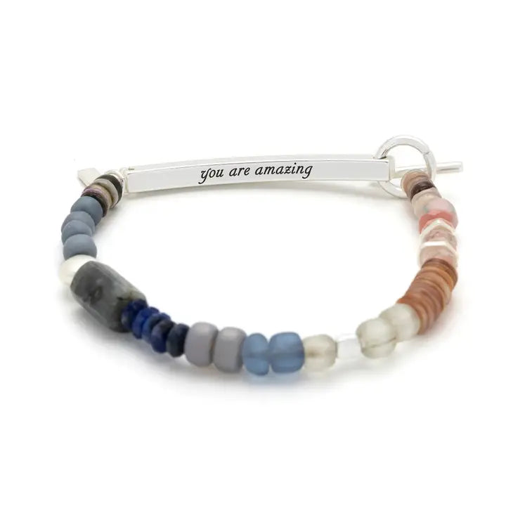 Downloaded from Shopify for use with Vendor ID (979) and Product ID (10308270620966). Product Image for Hidden Message Bracelet – Amazing/Labradorite/Silver