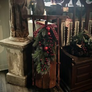Product Image for  1930s Child’s Wooden Sled with Red Wash Finish