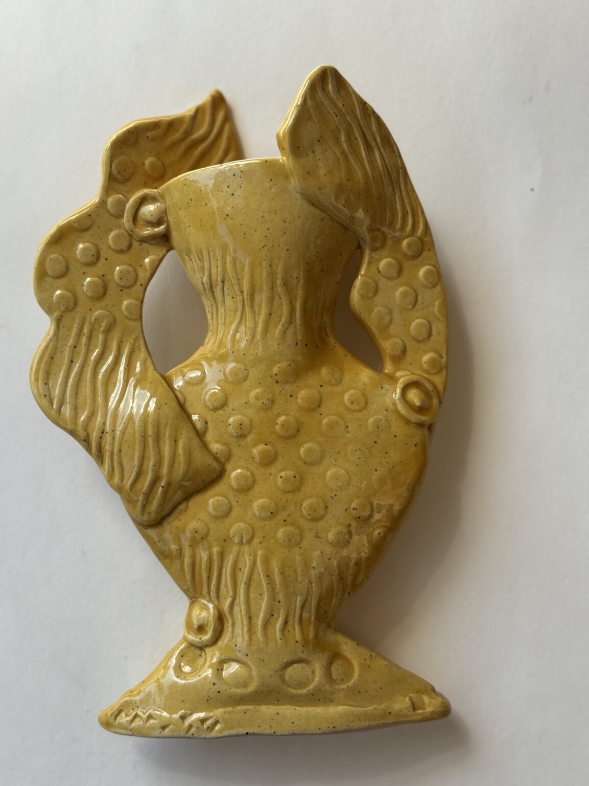 Downloaded from Square for use with Vendor ID (395) and Product ID (Square: B6IZPCHKQF4T5ROIO26I3FJN - WC: 75057). Product Image for Ceramic Wall VaseYellow by Anita Lamour AML2555