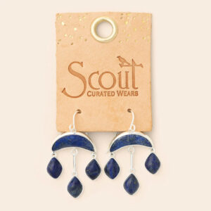 Product Image for  Stone Crescent Drop Earrings-Lapis/Silver