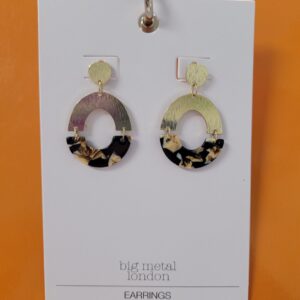 Product Image for Sophia Half Disc Metal and Resin Dangle Earrings