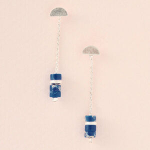 Product Image for Stone Meteor Thread/Jacket Earring – Lapis/Silver
