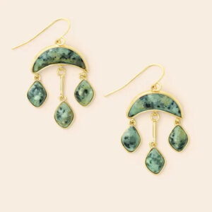 Product Image for  Stone Crescent Drop Earring – African Turquoise/Gold