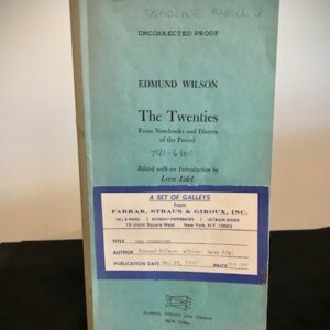 Product Image for Edmund Wilson Publisher’s Galley – The Twenties (FSG, 1975, Annotated Proof)