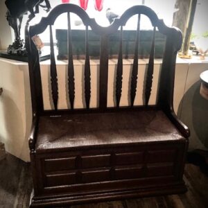 Product Image for  Mid-Century Colonial Revival Hall Bench with Rushed Seat and Storage