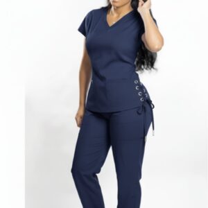 Product Image for Stylish Medical Uniforms – Women’s Side Tie Scrub Set | Bucket Pockets | Polyester Spandex Blend
