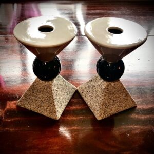 Product Image for Michael Duvall Post-Modern Ceramic Candlestick Holders (Pair, Late 20th Century)