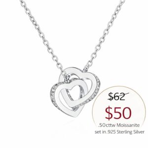 Product Image for .50 ct Linked Heart Necklace- 2 Finish Options: Platinum & Rose Gold