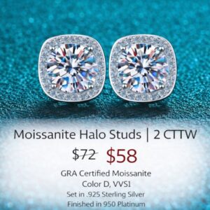 Product Image for 2ct Halo Moissanite Earrings
