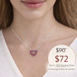 Product Image for Ruby & Garnet Heart Necklace
