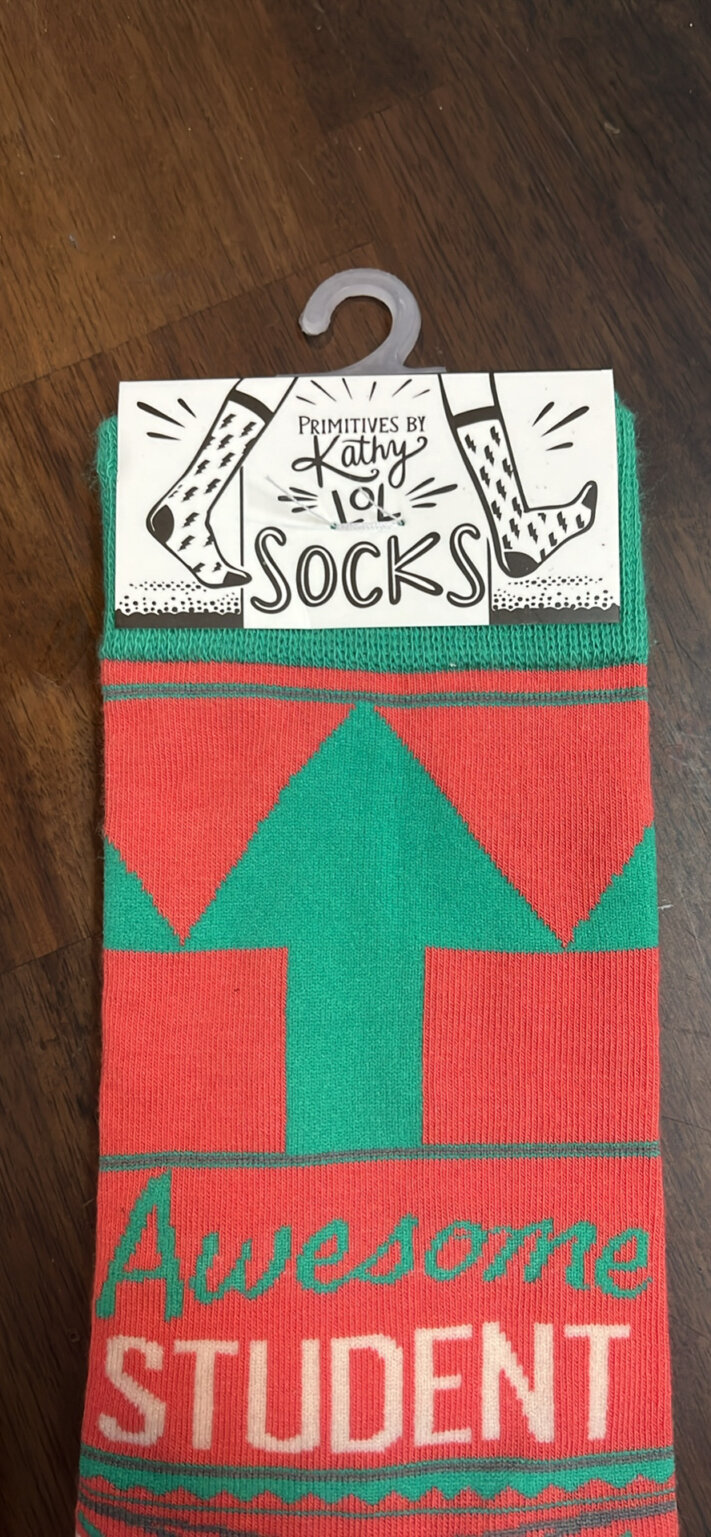 89965D6F-1FDA-4D98-AEAB-ACF828CD944D Product Image for “Awesome Student” Socks – 4 Pairs Available