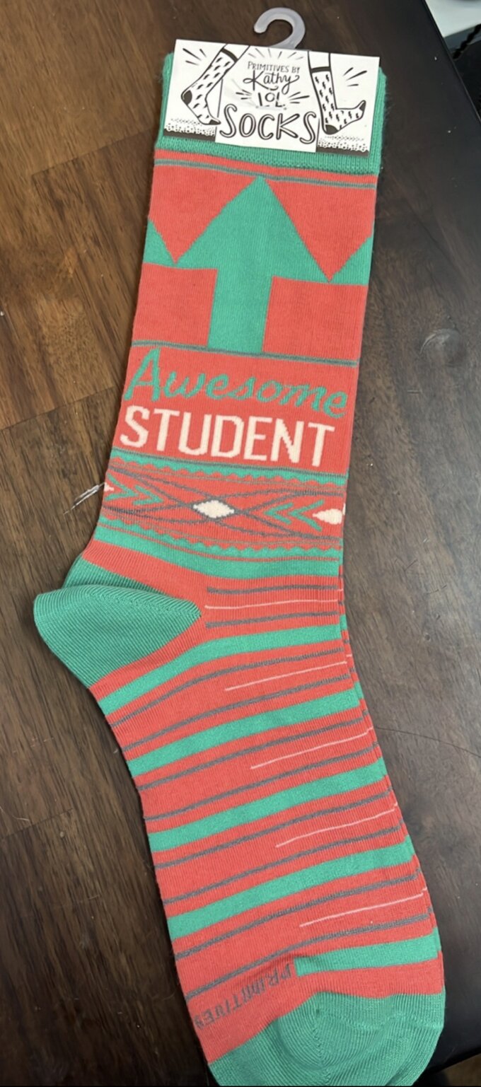 Screenshot Product Image for “Awesome Student” Socks – 4 Pairs Available