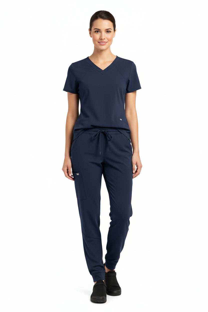 Downloaded from Shopify for use with Vendor ID (893) and Product ID (9107498991838). Product Image for Natural Uniform – Women’s Stretch V-Neck Jogger Scrub Sets (8500)