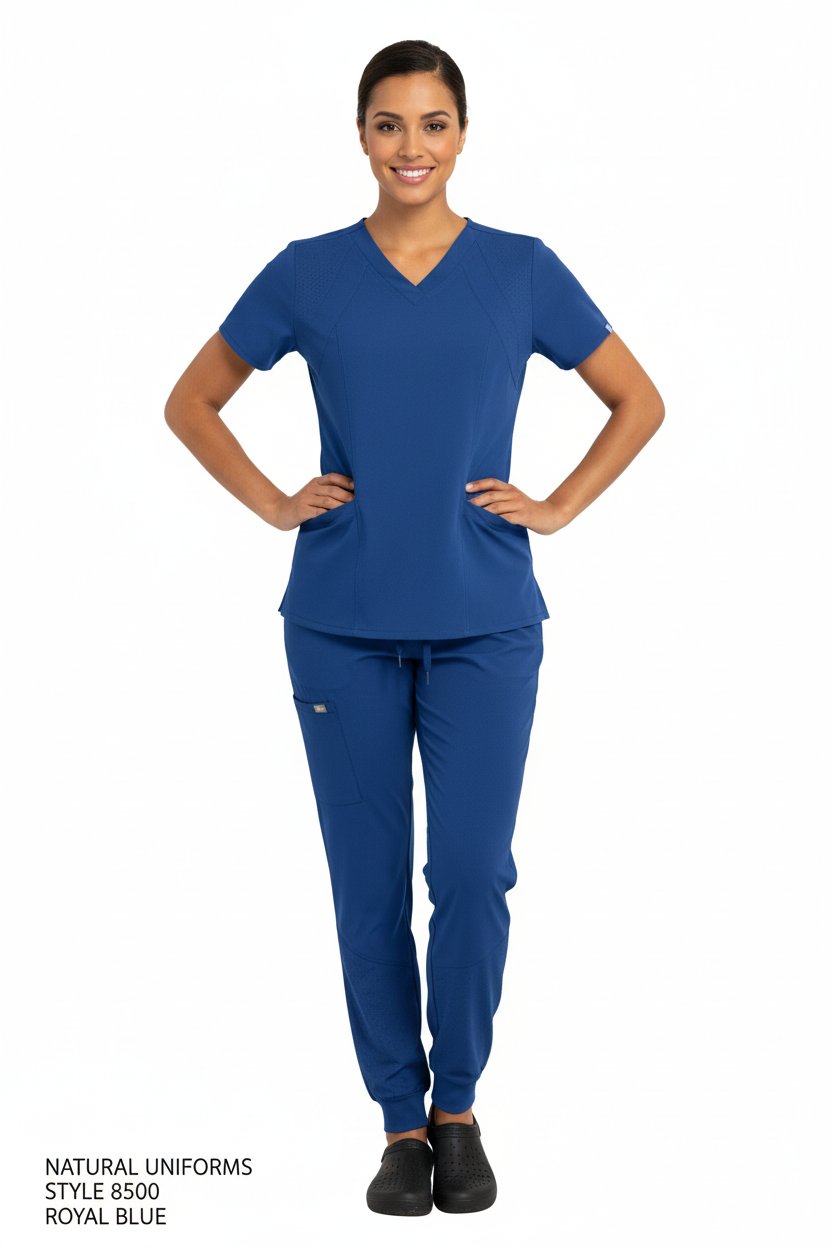 Downloaded from Shopify for use with Vendor ID (893) and Product ID (9107498991838). Product Image for Natural Uniform – Women’s Stretch V-Neck Jogger Scrub Sets (8500)