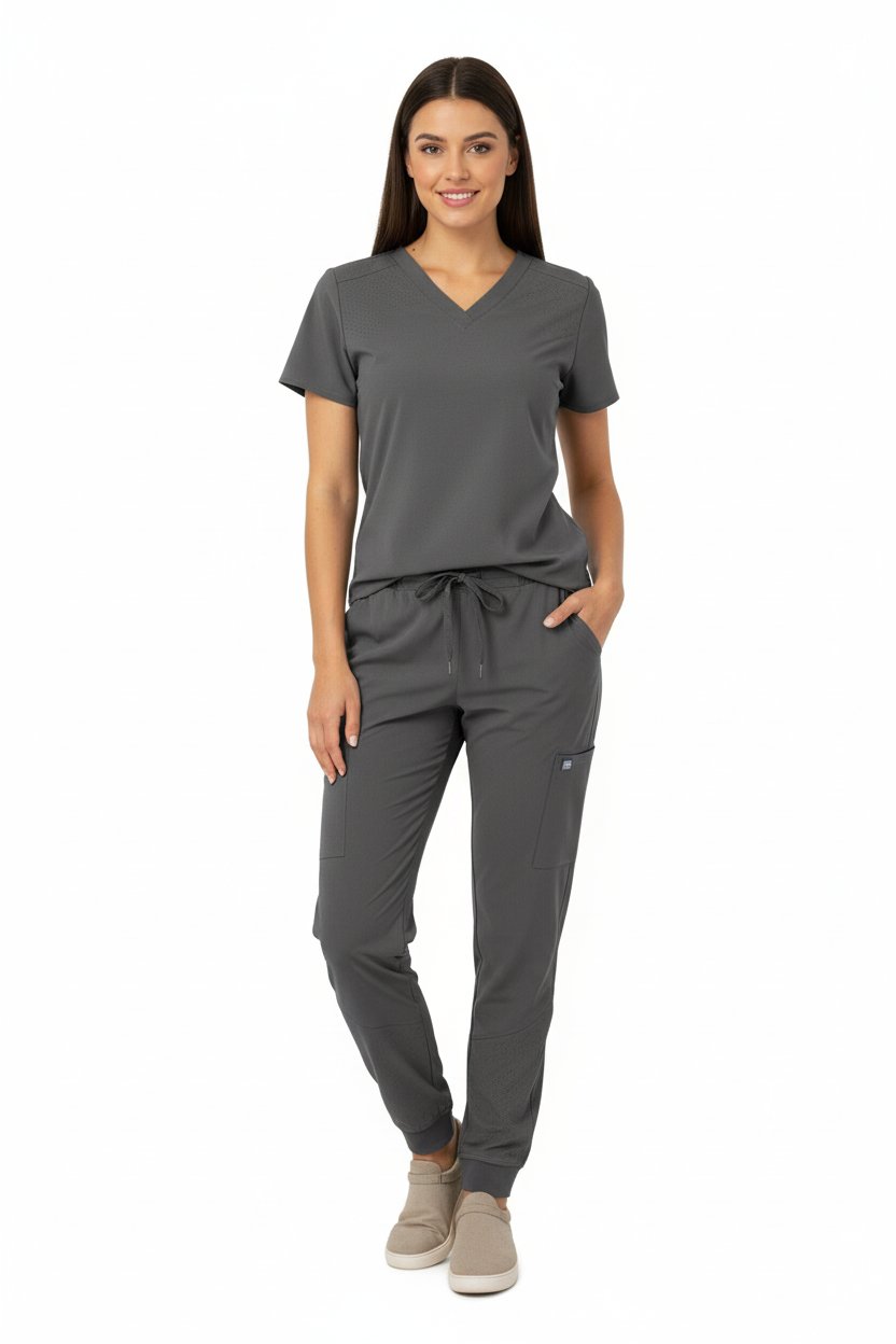 Downloaded from Shopify for use with Vendor ID (893) and Product ID (9107498991838). Product Image for Natural Uniform – Women’s Stretch V-Neck Jogger Scrub Sets (8500)