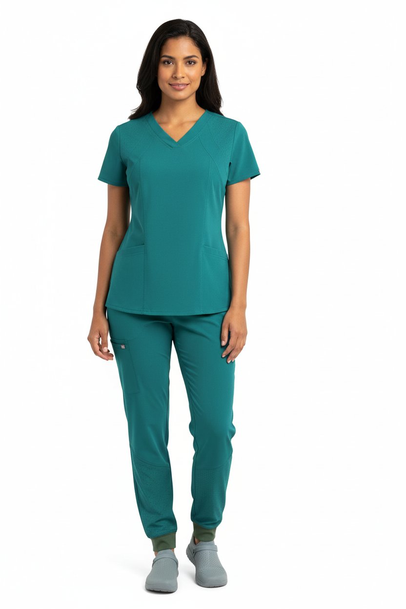 Downloaded from Shopify for use with Vendor ID (893) and Product ID (9107498991838). Product Image for Natural Uniform – Women’s Stretch V-Neck Jogger Scrub Sets (8500)