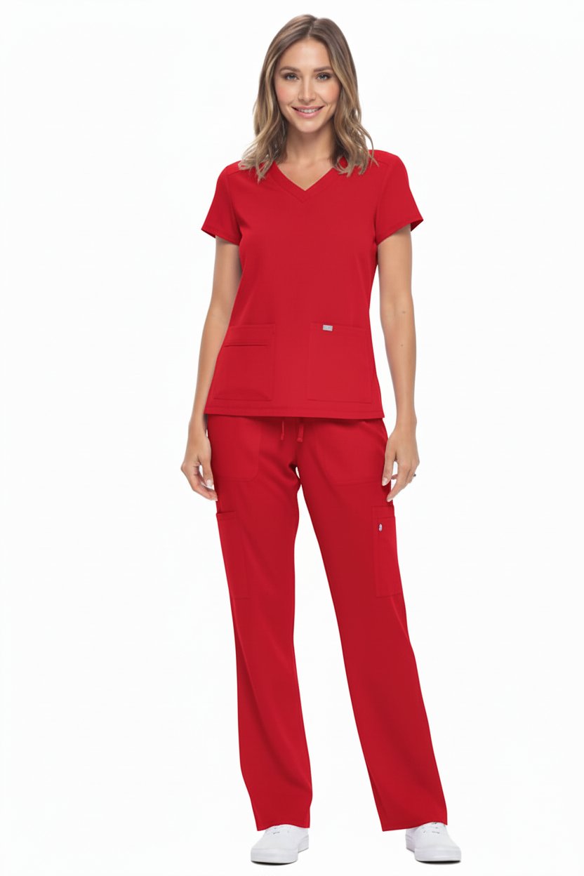 Downloaded from Shopify for use with Vendor ID (893) and Product ID (8337702519006). Product Image for NATURAL UNIFORMS – STRETCH V-NECK CARGO SCRUBS SETS (8400)