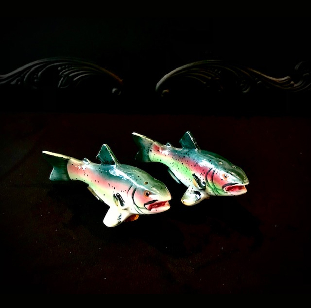 Trout Product Image for Vintage Japanese Rainbow Trout Salt and Pepper Shakers