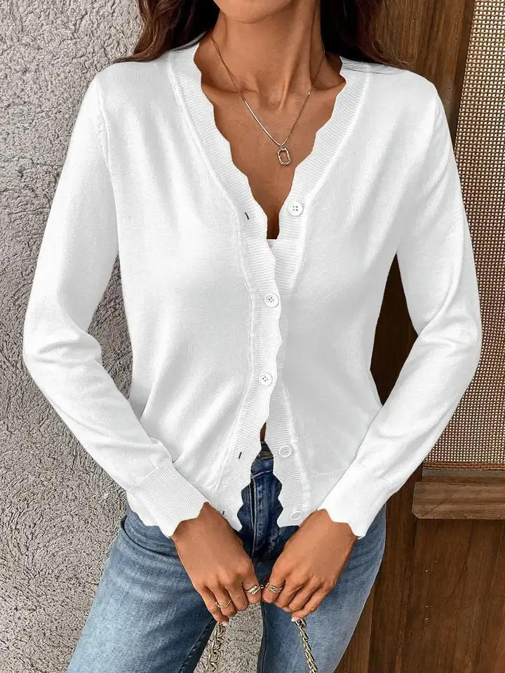 scalloped cardigan 2 Product Image for Scallop Cardigan