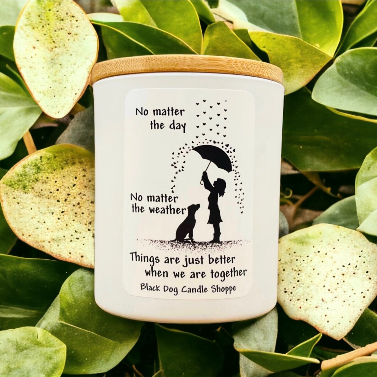 Downloaded from Shopify for use with Vendor ID (1042) and Product ID (7067302953092). Product Image for No Matter the Day – Dog Rescue Candle