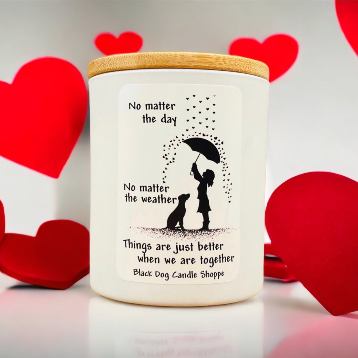 Downloaded from Shopify for use with Vendor ID (1042) and Product ID (7067302953092). Product Image for No Matter the Day – Dog Rescue Candle
