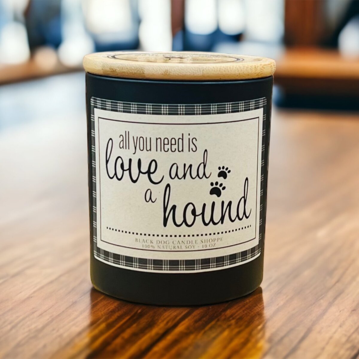 Downloaded from Shopify for use with Vendor ID (1042) and Product ID (7045112201348). Product Image for All You Need is Love and a Hound Dog Breed Candle