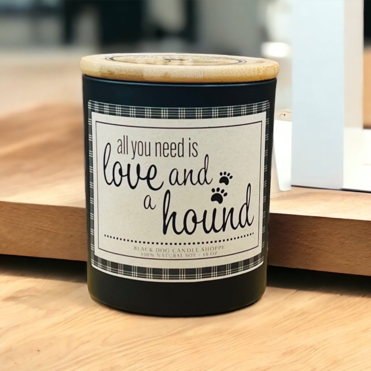 Downloaded from Shopify for use with Vendor ID (1042) and Product ID (7045112201348). Product Image for All You Need is Love and a Hound Dog Breed Candle